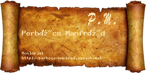 Perhócs Manfréd névjegykártya